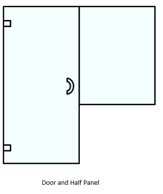 Thumbnail: 24-34" Opening Semi-Frameless mini hinge Pivot Door 80" Height