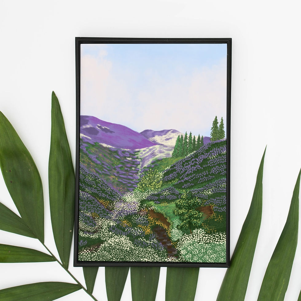 Thumbnail: Purple Mountain Landscape Art Print – Nature Inspired Wall Art for Home Decor