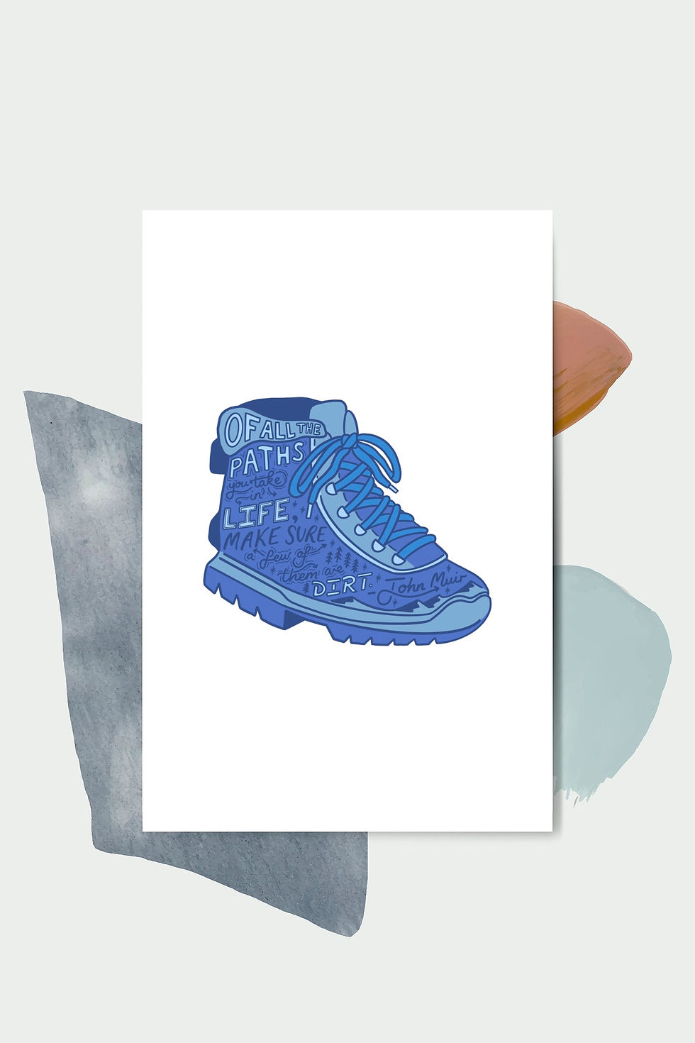Thumbnail: John Muir Quote Art Print – Hiking Boot Illustration for Nature Lovers