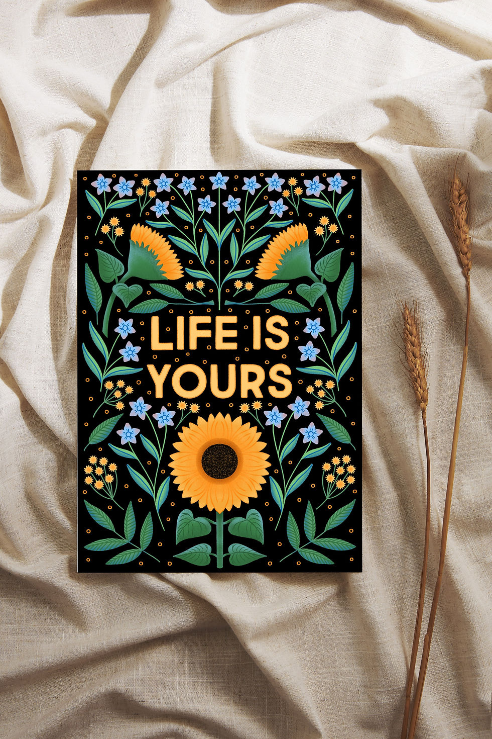 Thumbnail: Life Is Yours Art Print – Bold Floral Inspirational Wall Art