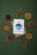Thumbnail: Winter Bauble Christmas Card – Cosy Cabin Illustration
