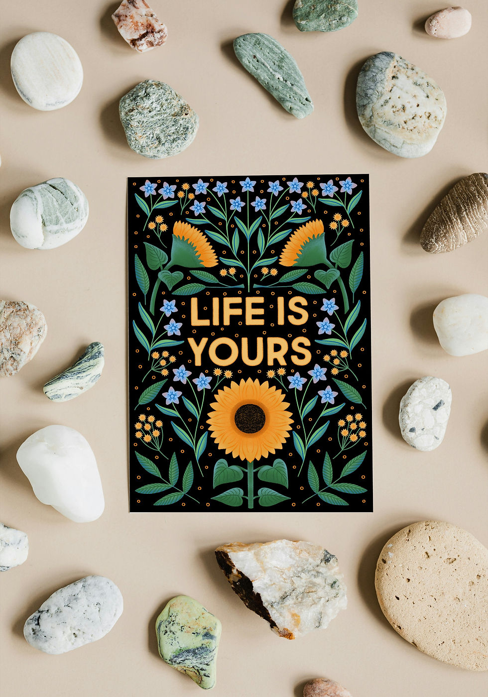 Thumbnail: Life Is Yours Art Print – Bold Floral Inspirational Wall Art