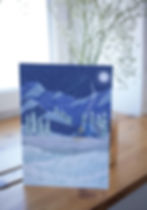 Thumbnail: Winter Cabin Christmas Card – Snowy Mountain Scene Illustration
