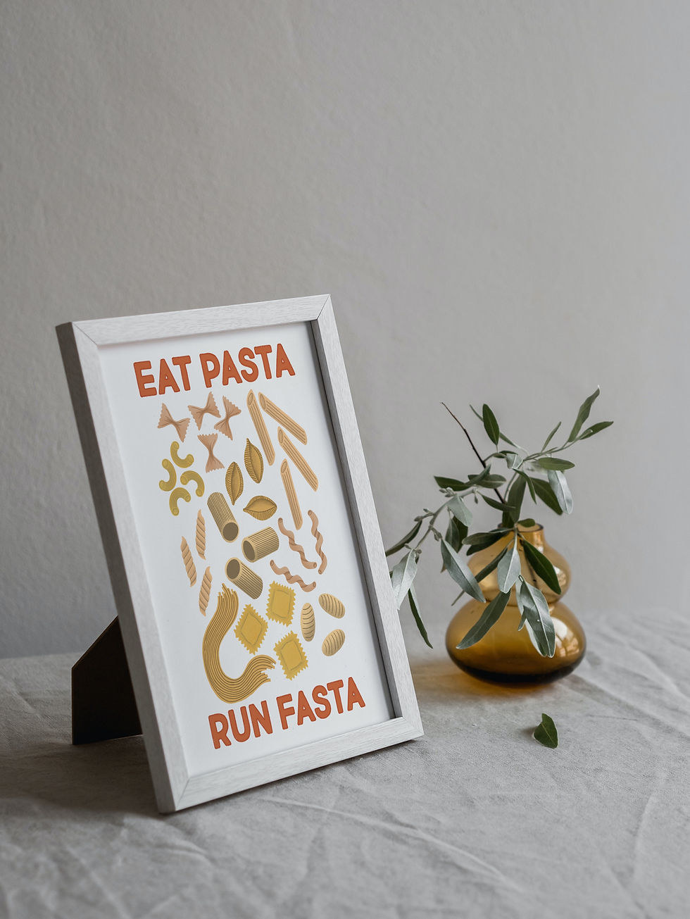 Thumbnail: Eat Pasta Run Fasta Art Print – Funny Kitchen Wall Art for Food Lovers
