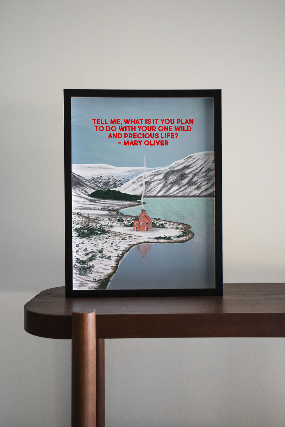 Thumbnail: Mary Oliver Quote Art Print – “One Wild and Precious Life” Nature Wall Art