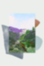 Thumbnail: Purple Mountain Landscape Art Print – Nature Inspired Wall Art for Home Decor