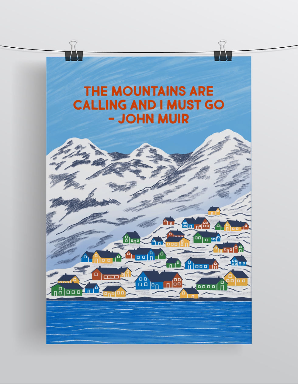 Thumbnail: The Mountains Are Calling Art Print – John Muir Quote Wall Art for Nature Lovers