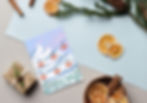 Thumbnail: Cable Car Christmas Card – Snowy Mountain Ski Scene Illustration