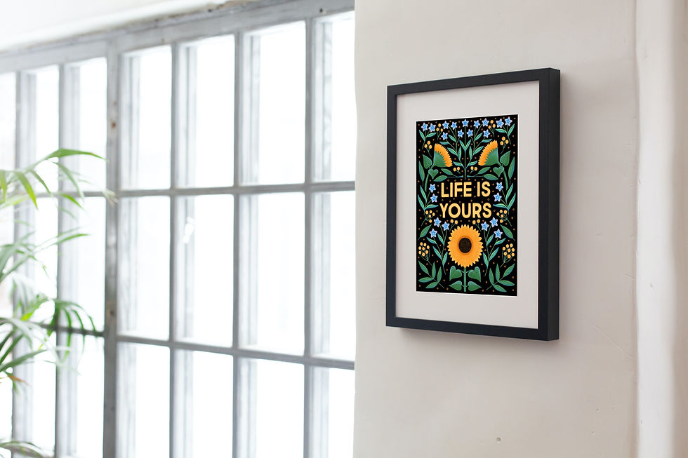 Thumbnail: Life Is Yours Art Print – Bold Floral Inspirational Wall Art