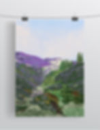 Thumbnail: Purple Mountain Landscape Art Print – Nature Inspired Wall Art for Home Decor