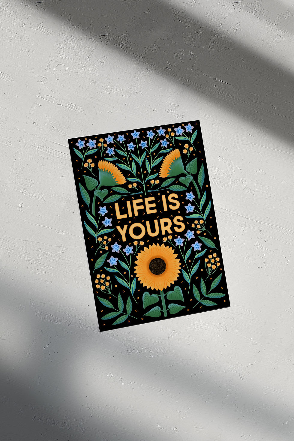 Thumbnail: Life Is Yours Art Print – Bold Floral Inspirational Wall Art