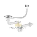 Thumbnail: Évier en acier inoxydable Inox 44x44 avec siphon