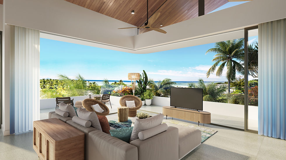 La Pirogue Residences penthouse living