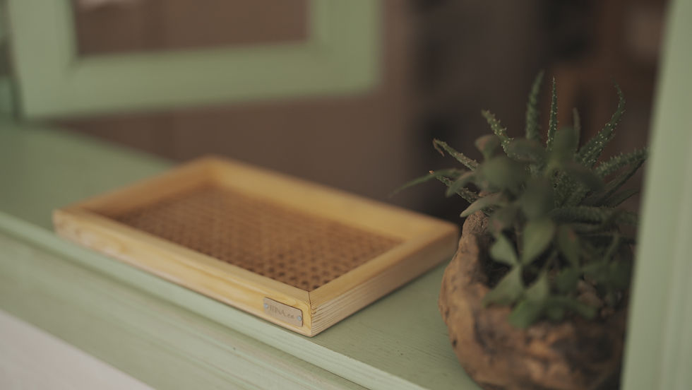 Küçük resim: Dikdörtgen Dekoratif Rattan Tepsi