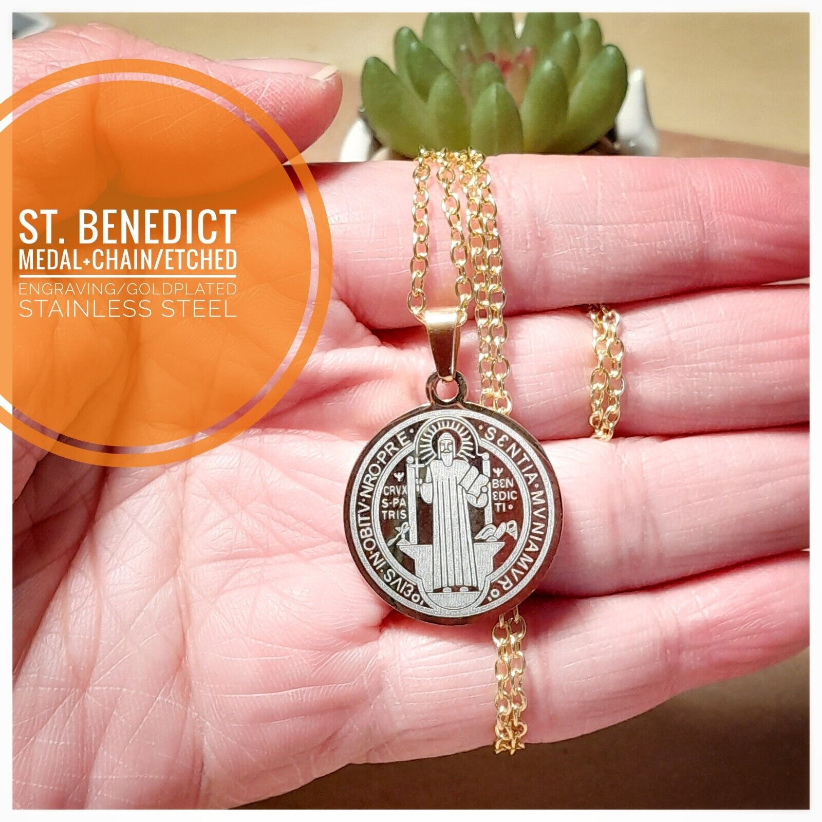St. Benedict Engraved Medal