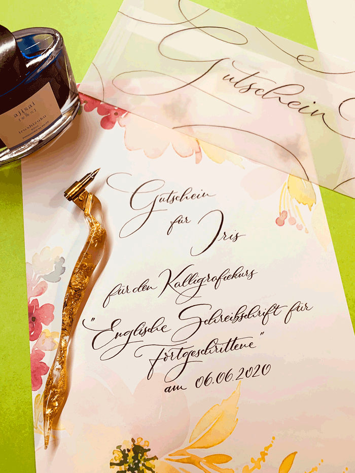 Gutschein für Kalligrafiekurs
