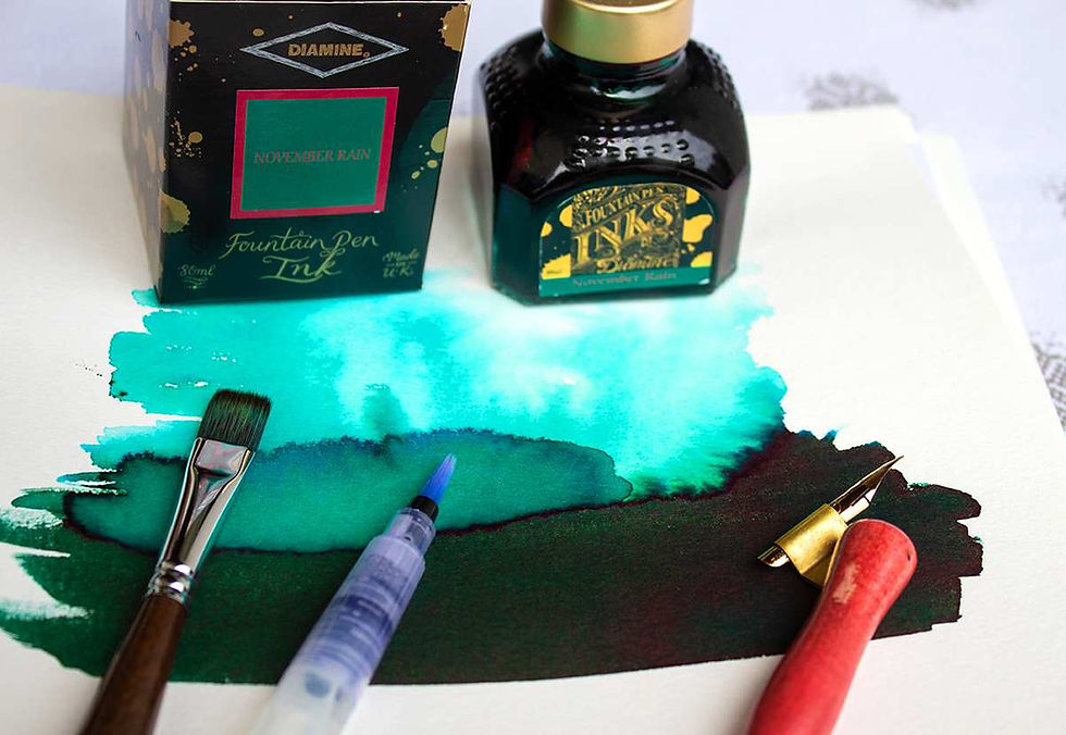 Wunschbriefes Tintentest Diamine "November Rain"