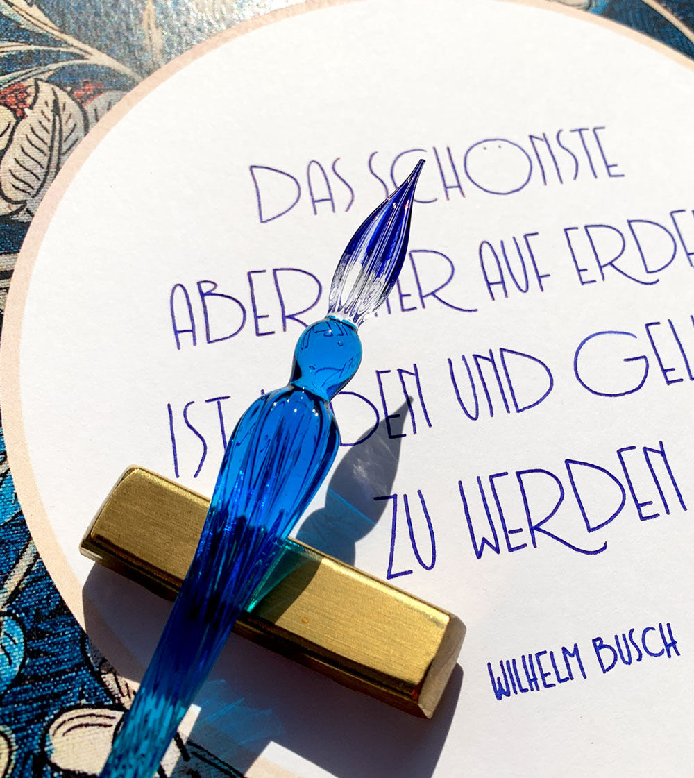 Glasfeder Jacques Herbin, blau