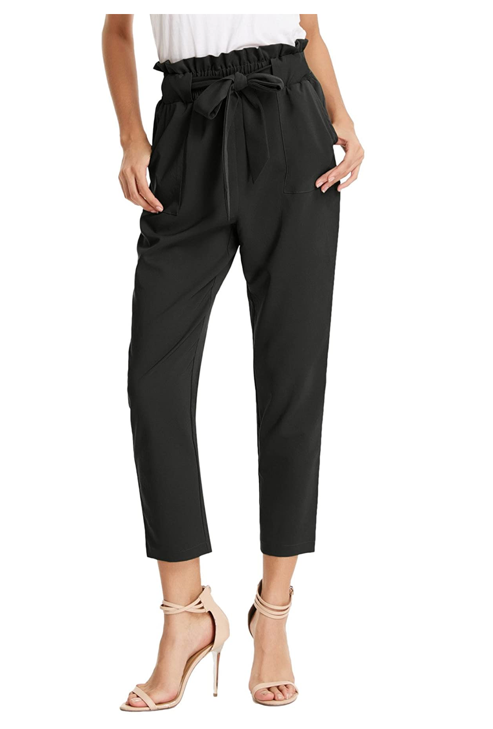Amazon Cropped Paper Bag Waist Pants