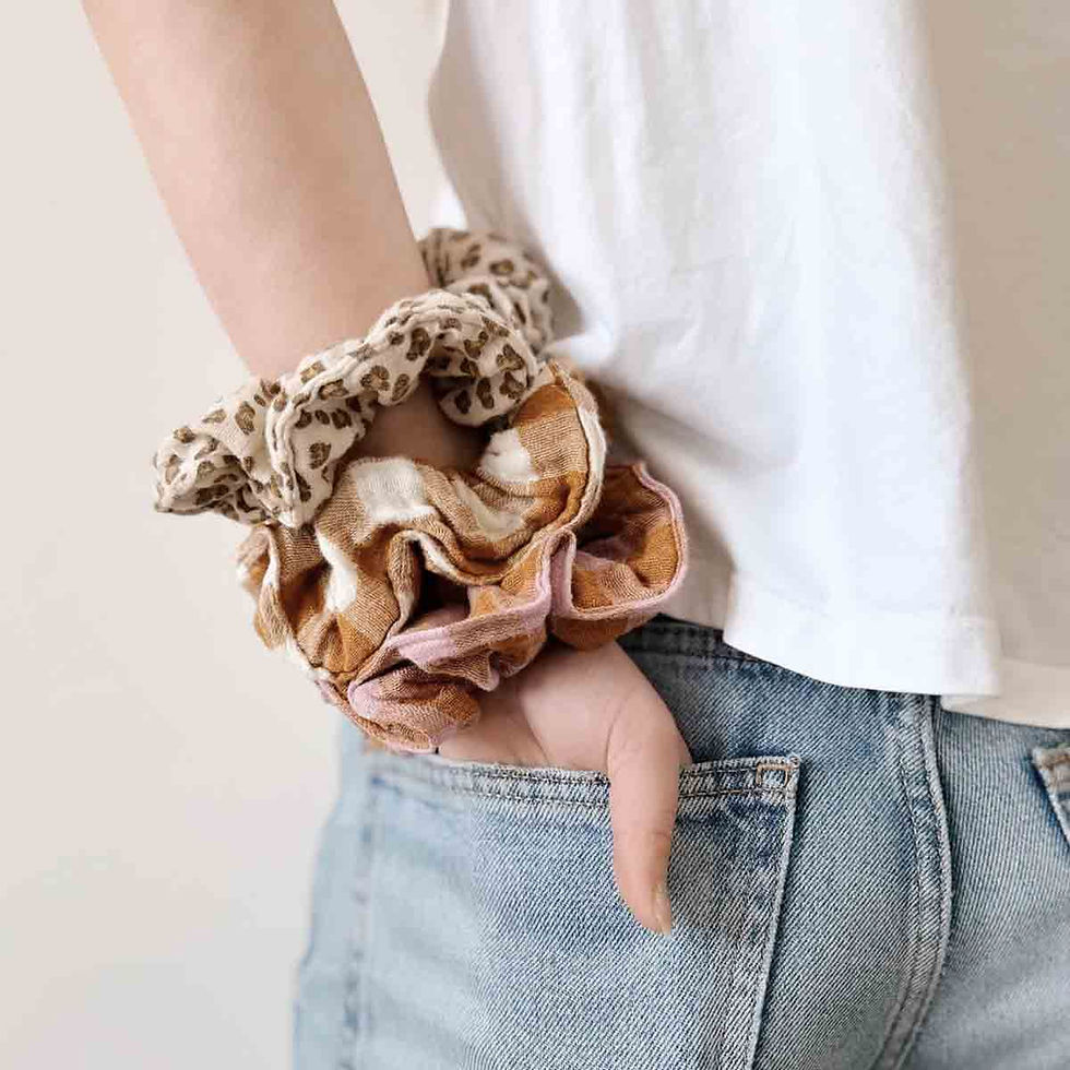 Miniaturbild: Musselin Scrunchie Mini-Graou Greige