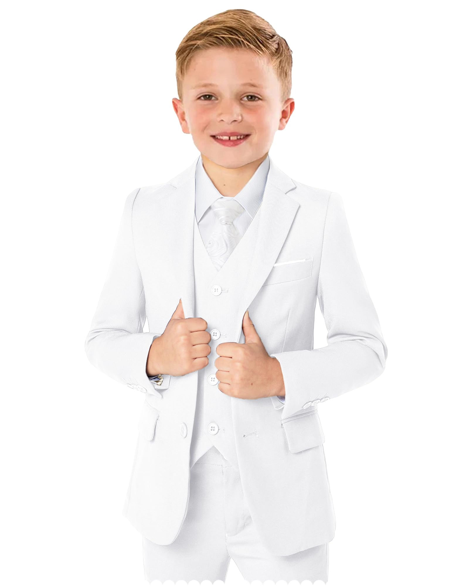 Boys Tuxedo Suits White Formal Dress Suit Set 4T Boys Casual Clothes Wedding Out