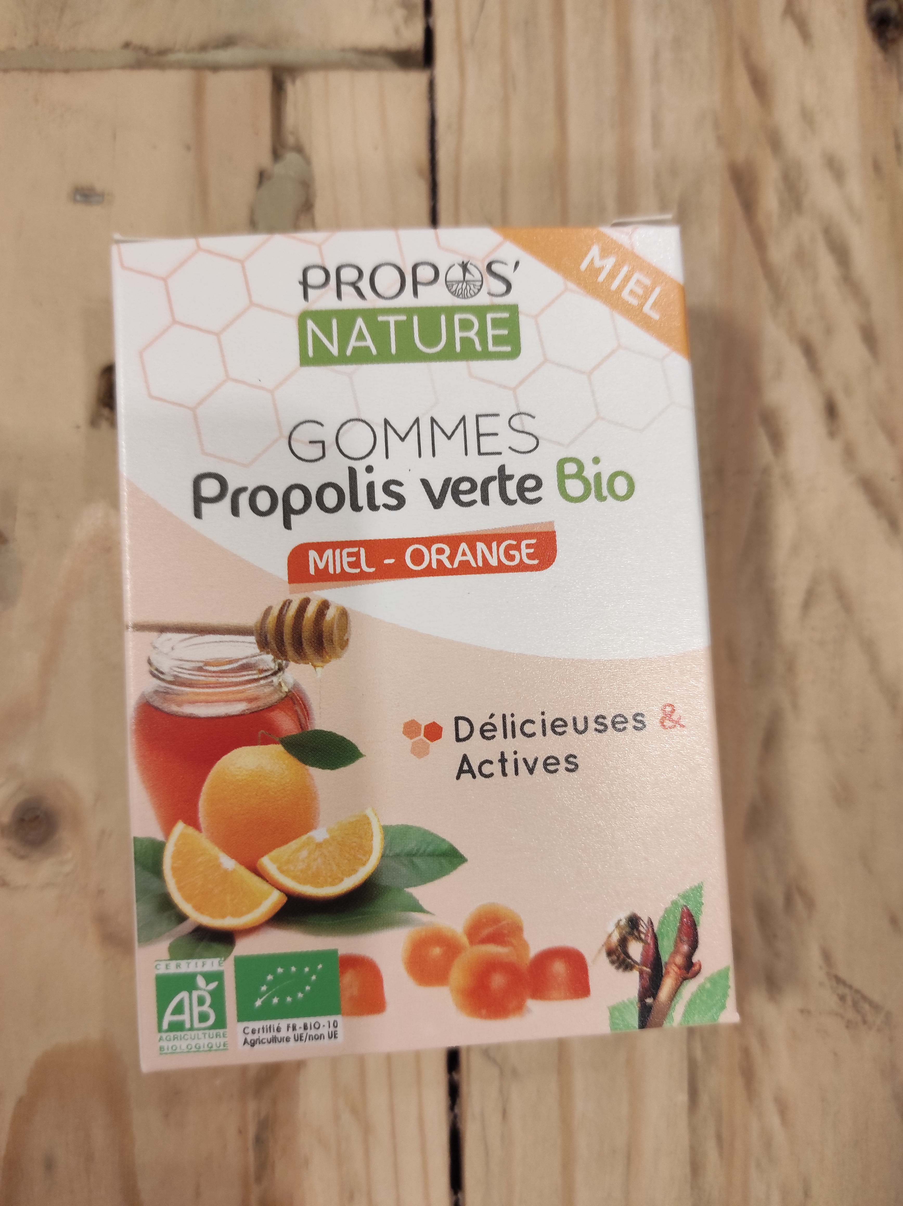 Gomme de propolis verte bio orange