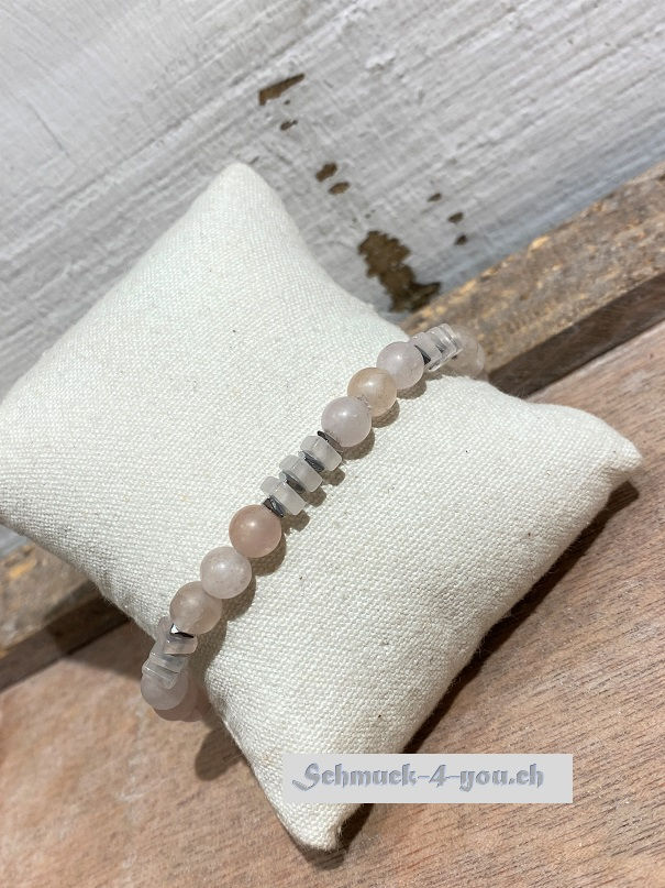 arubaS - Armband Rosenquarz und Hämatit