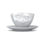 Miniaturbild: Kaffee-Tasse mit Unterteller - grinsend - weiss