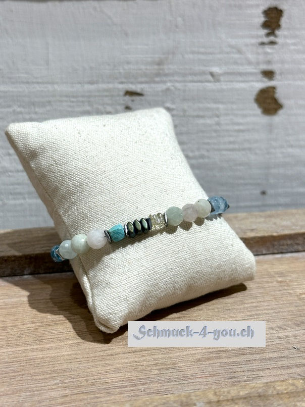 arubaS - Armband Morganit, Apatit, Aquamarine, Lemonquarz, Amazonit