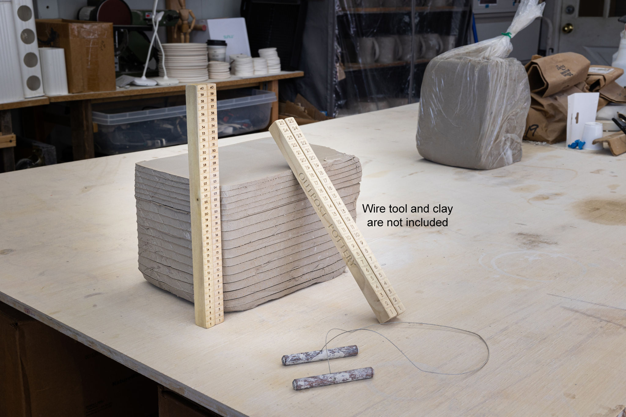 OUTPOST POTTERY Slab Slicer - Wood with Numbers