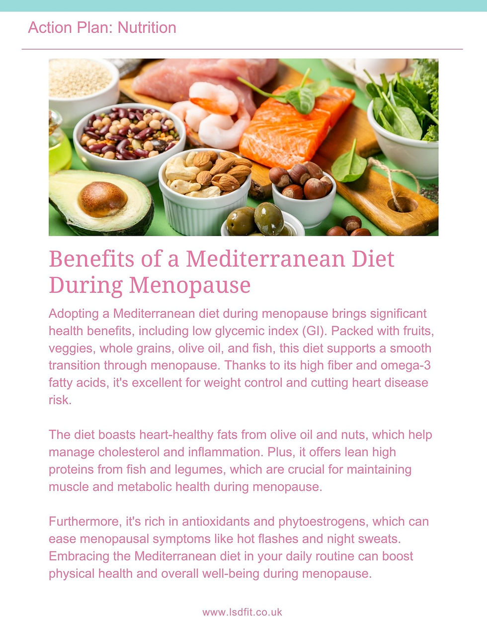 Thumbnail: picture of mediterranean food and information on mediterranean diet