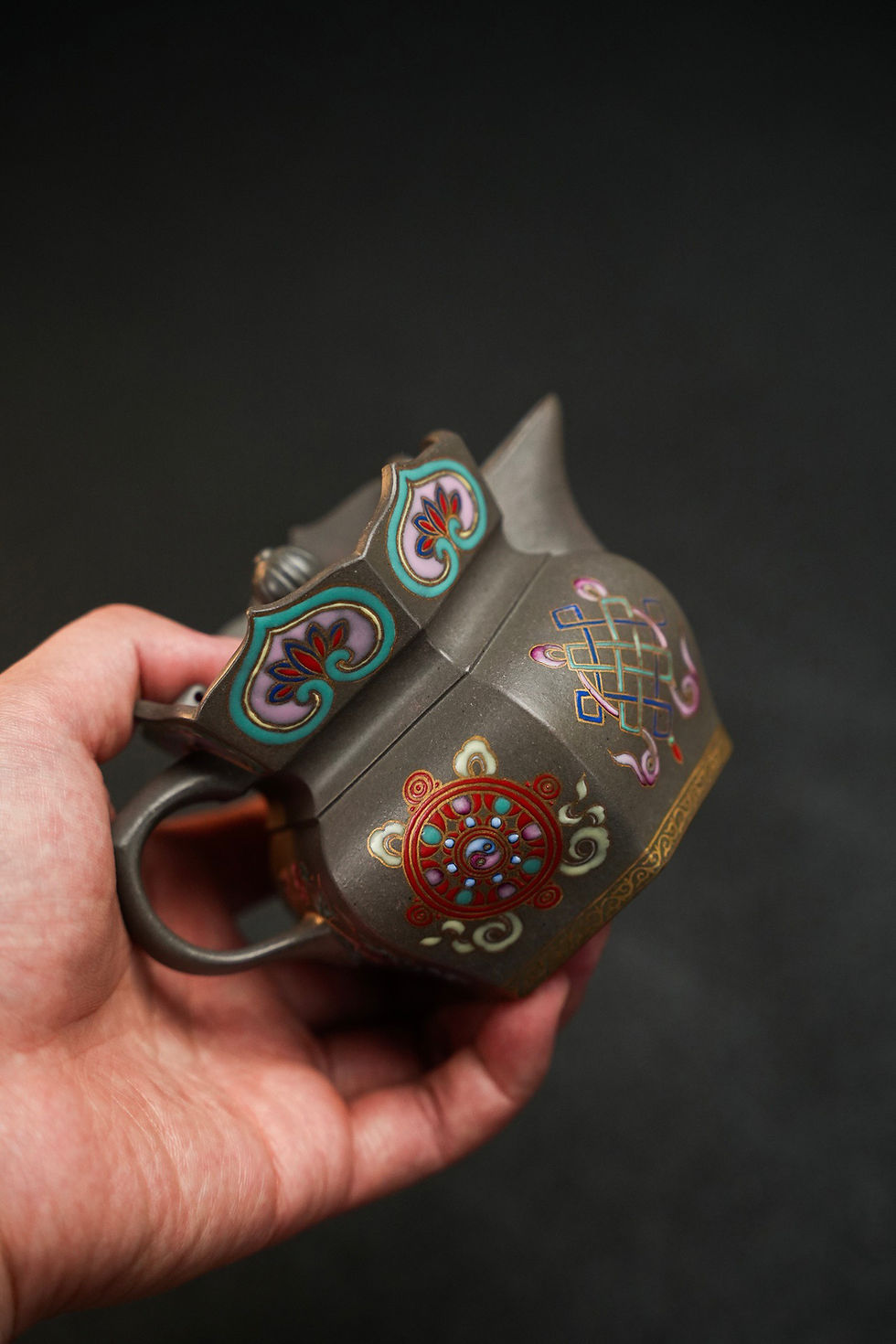 Thumbnail: Monk Hat Teapot · Enamel Painted