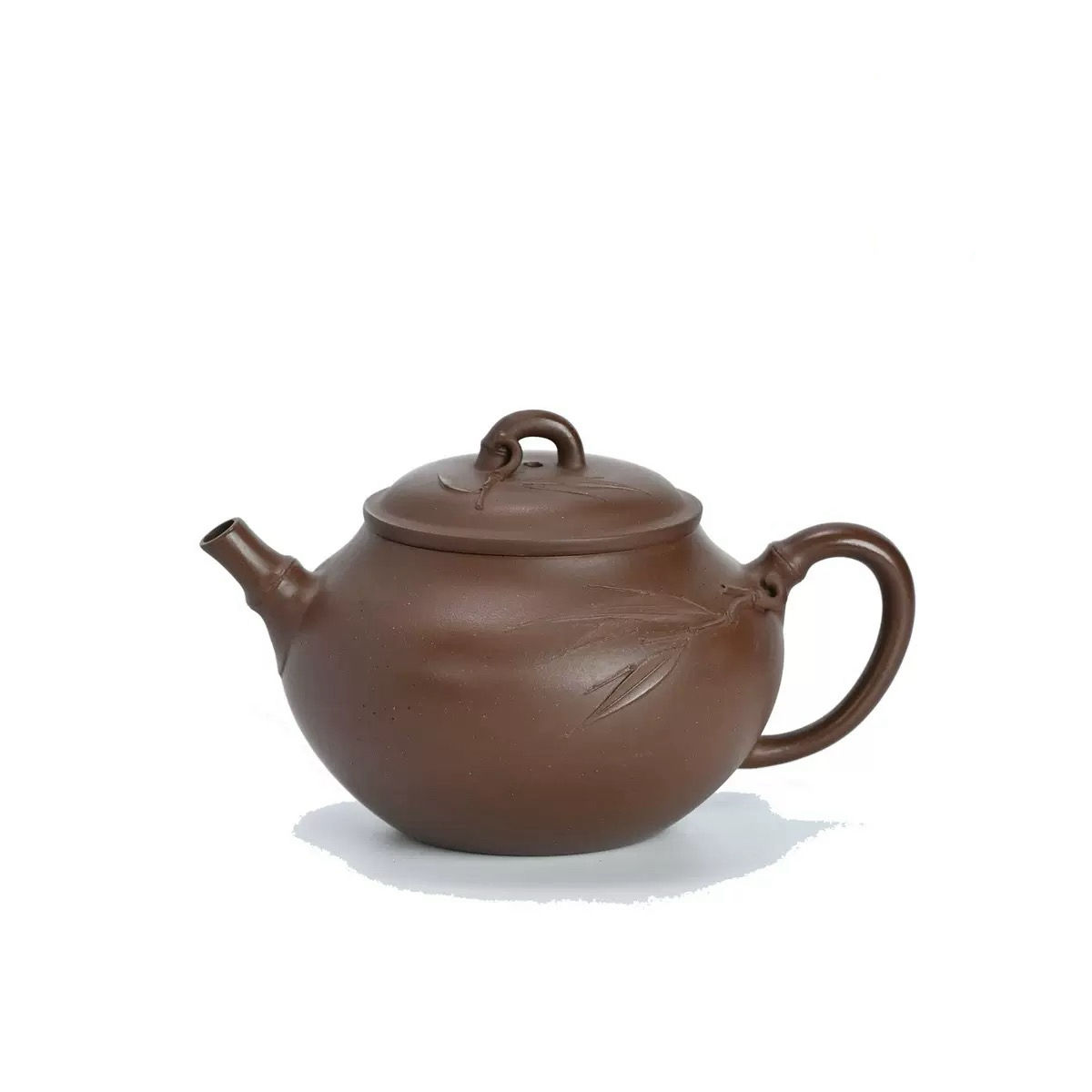 Bamboo Drum Persimmon Round Teapot