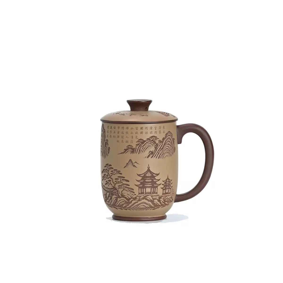 Shanshui Hand-Carved Gaiwan Cup