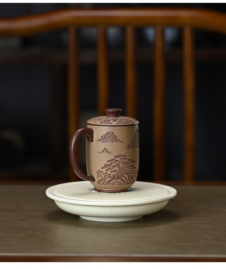 Thumbnail: Shanshui Hand-Carved Gaiwan Cup