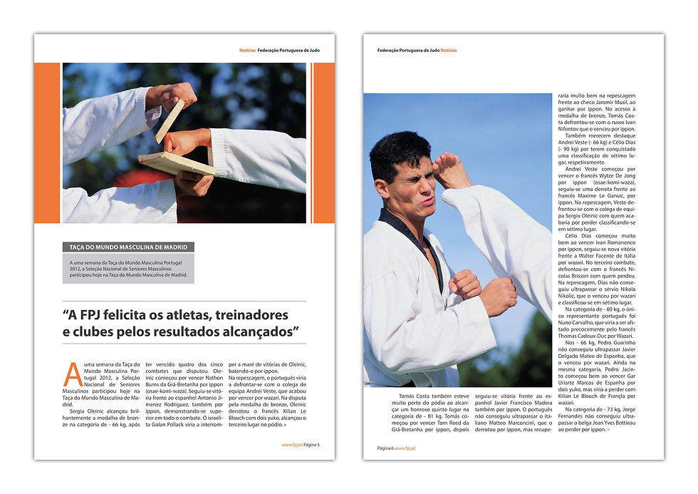 Desenho de duas páginas: Judo.