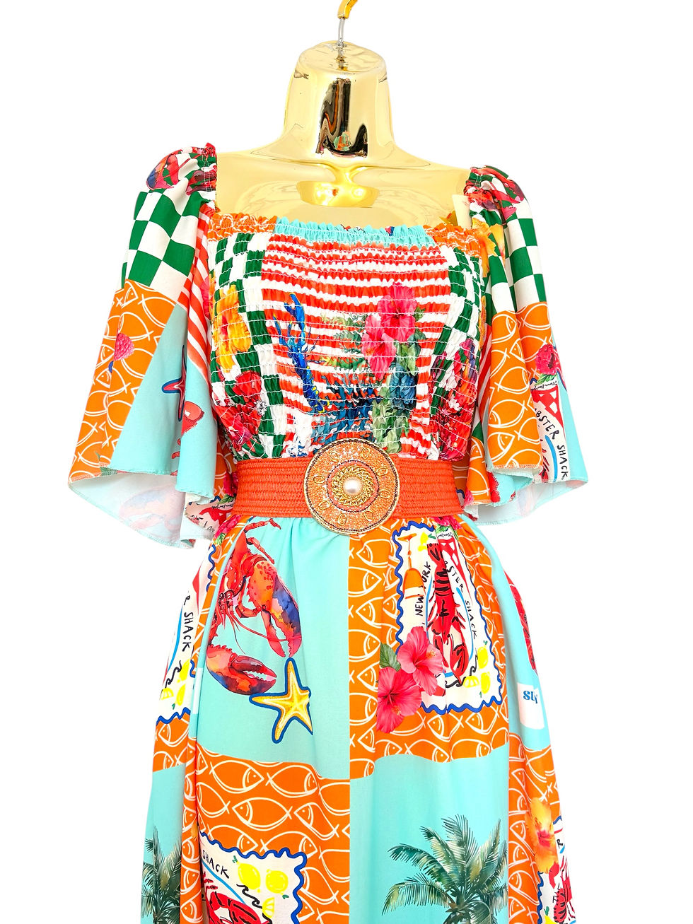 Thumbnail: Tropical maxi dress ,curve 