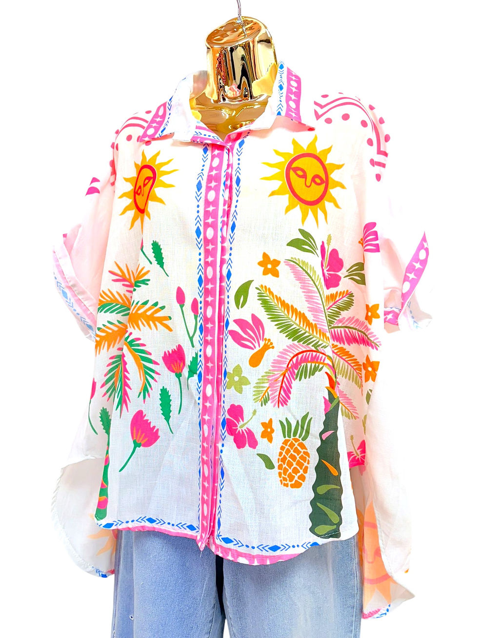 Thumbnail: Palm tree print blouse 