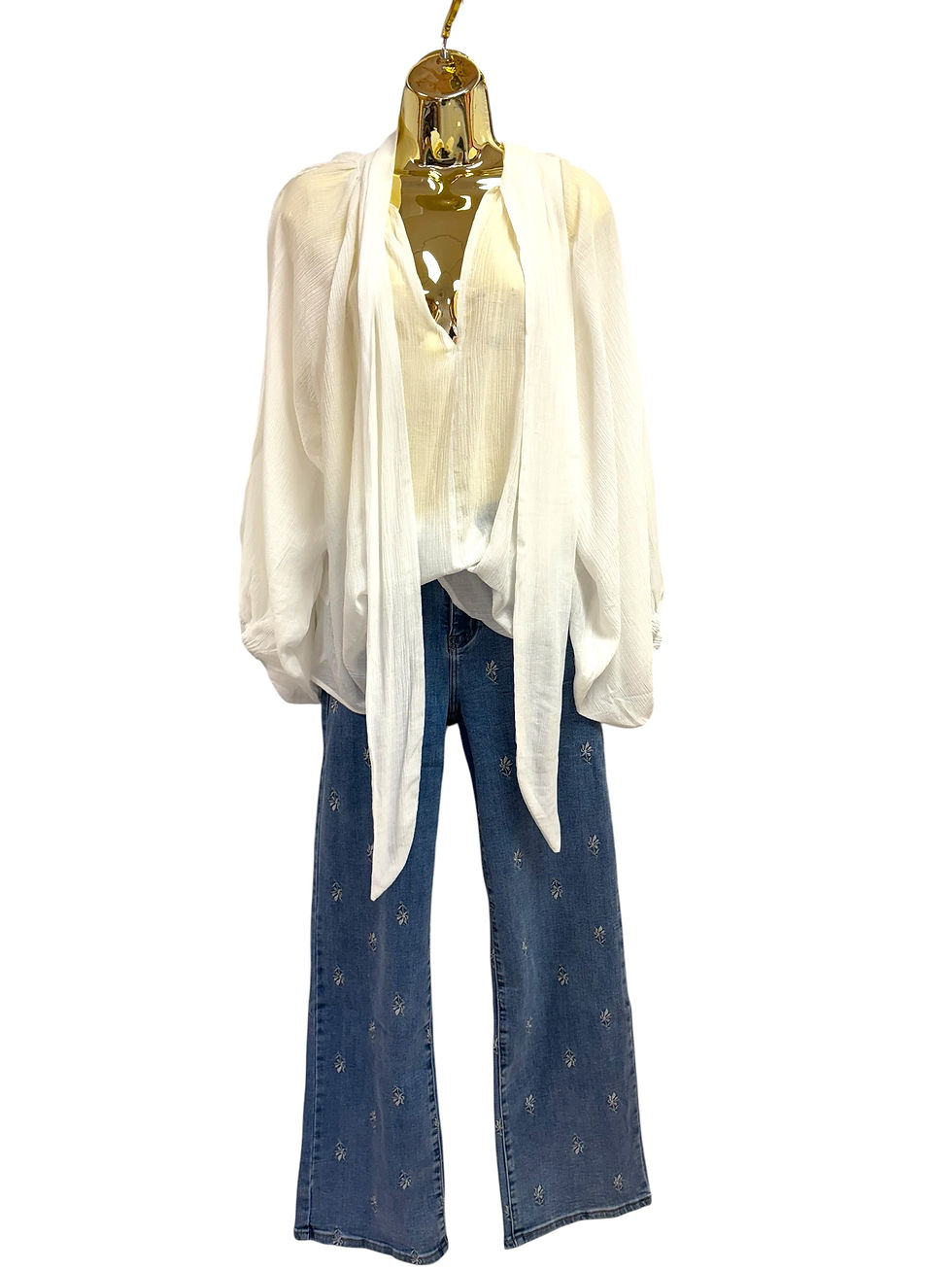 Thumbnail: Naya  sheer white blouse 