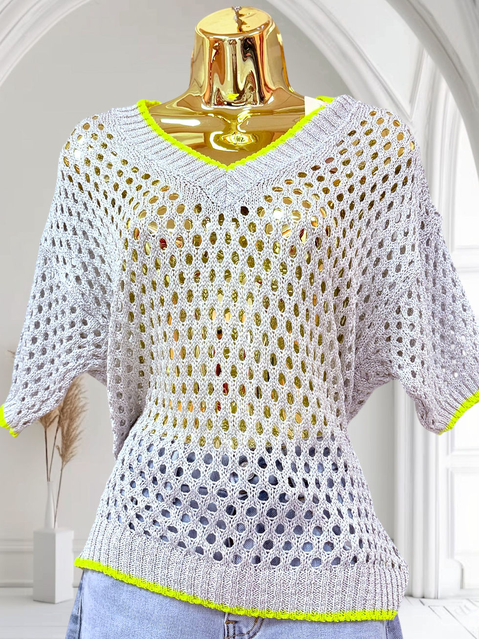 Metallic knitted top 
