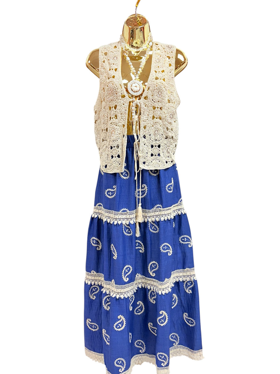 Thumbnail: Embroidered maxi skirt