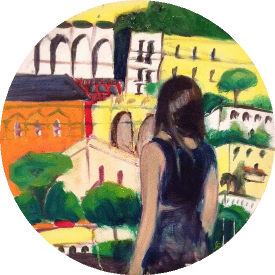 COMMISSION: "My World", Oil on Plywood, 30cm diameter, Edinburgh 2017, PRIVATE OWNERSHIP