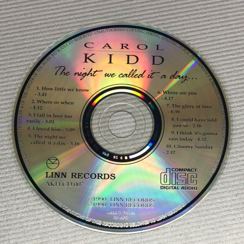 Carol Kidd - The Night We Called It A Day. | cdhkonline.com