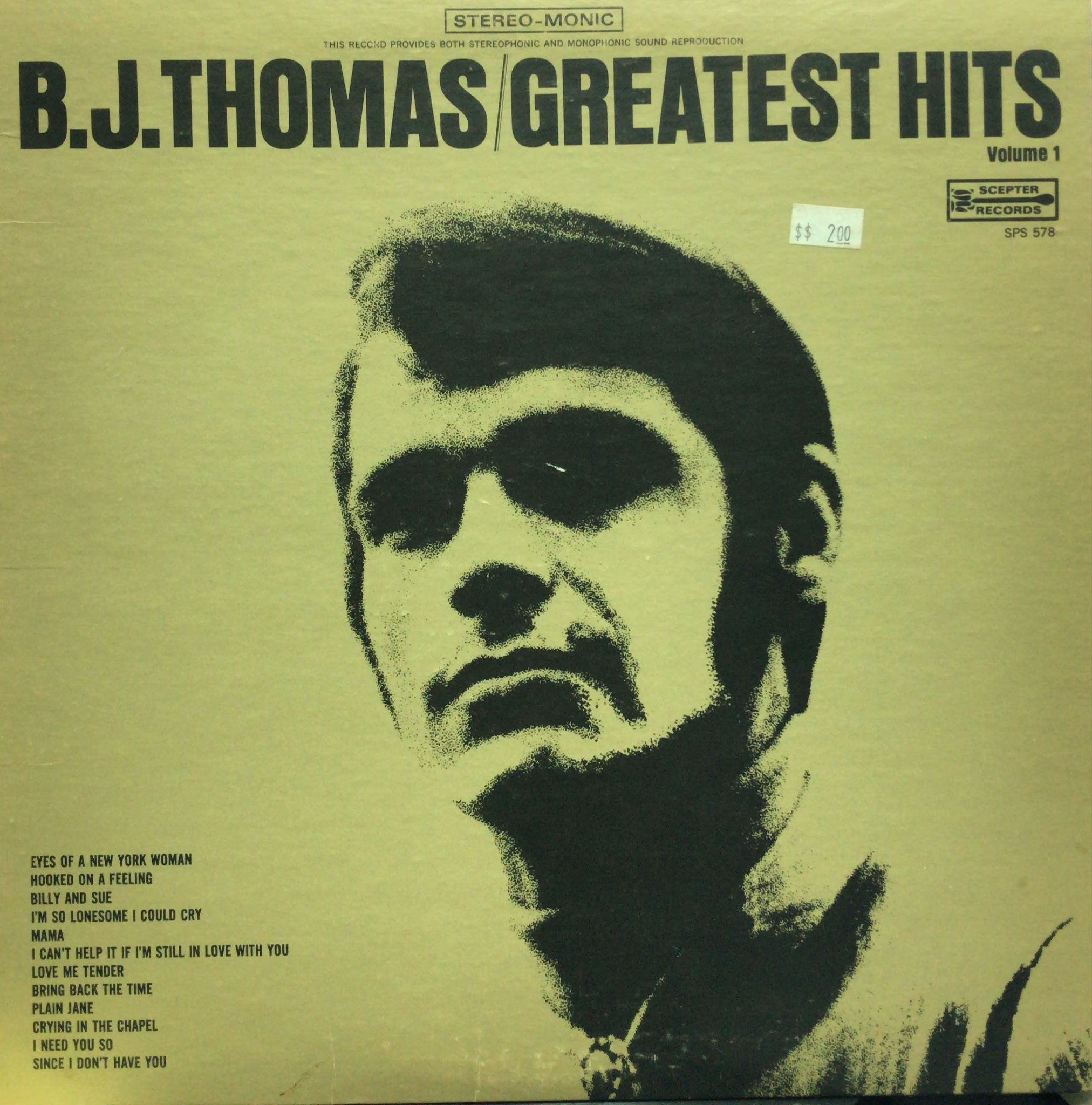 B.J. Thomas – Greatest Hits Volume 1