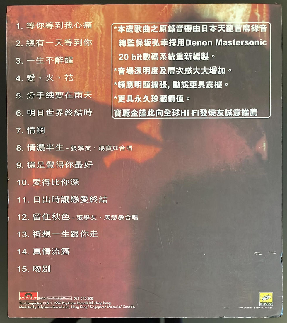 縮圖：張學友 - 寶麗金88極品音色系列等你等到我心痛張學友精選