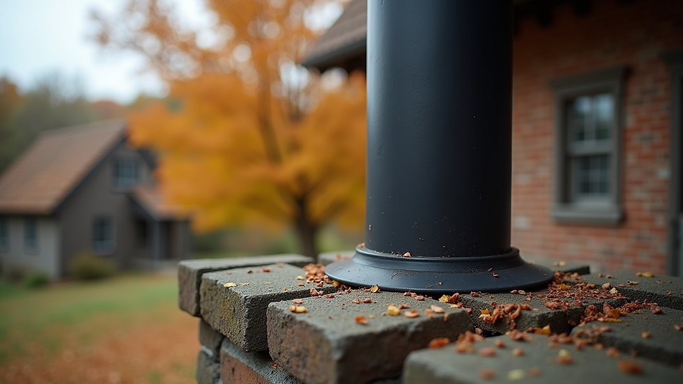 Eye-level view of a clean chimney on a rustic home