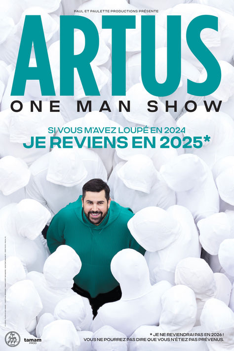 Artus, l'humoriste au style unique, revient avec un one man show explosif qui promet de faire rire aux éclats son public.