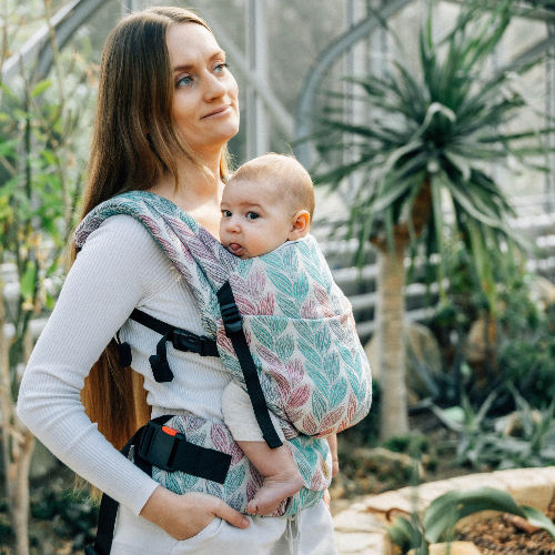 Thumbnail: Lenny Light baby carrier in Cotton Jacquard weave -Tangled Plait