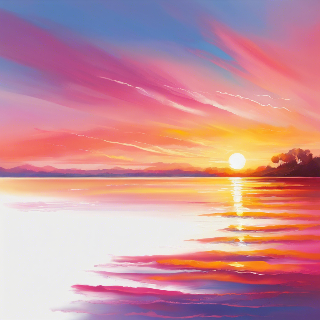 Vibrant Sunset Oil Painting
