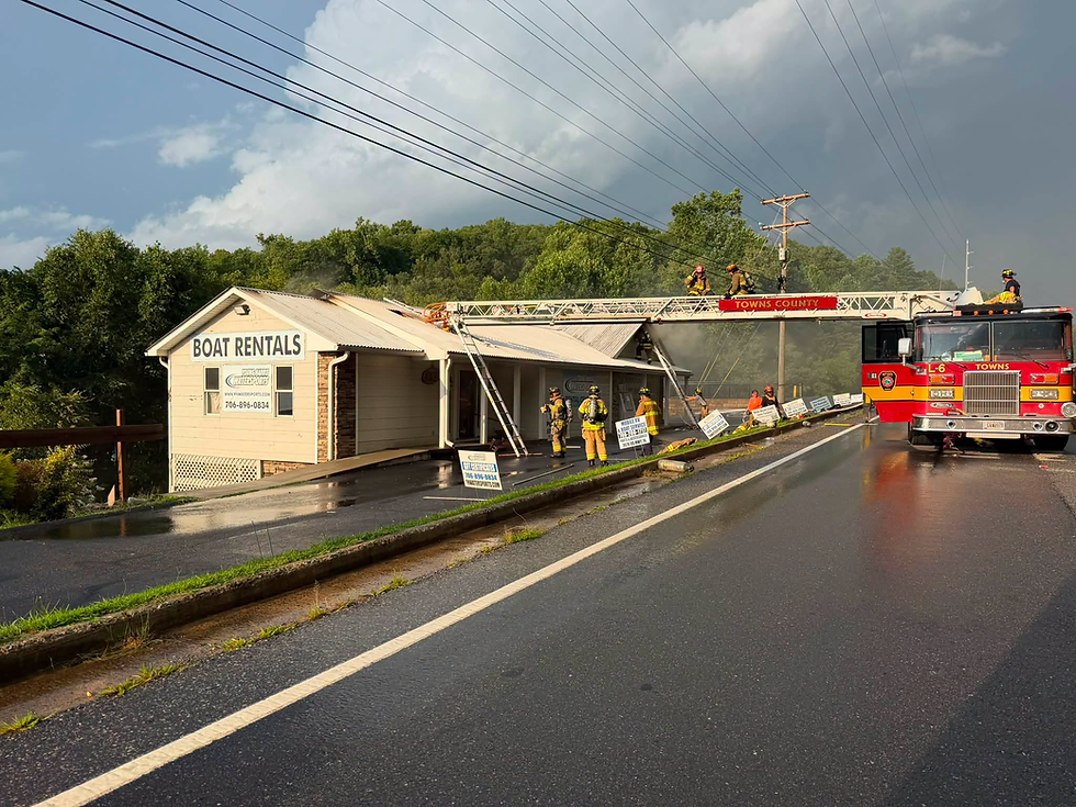 Clay County Crews Aid Towns County in Young Harris Commercial Fire